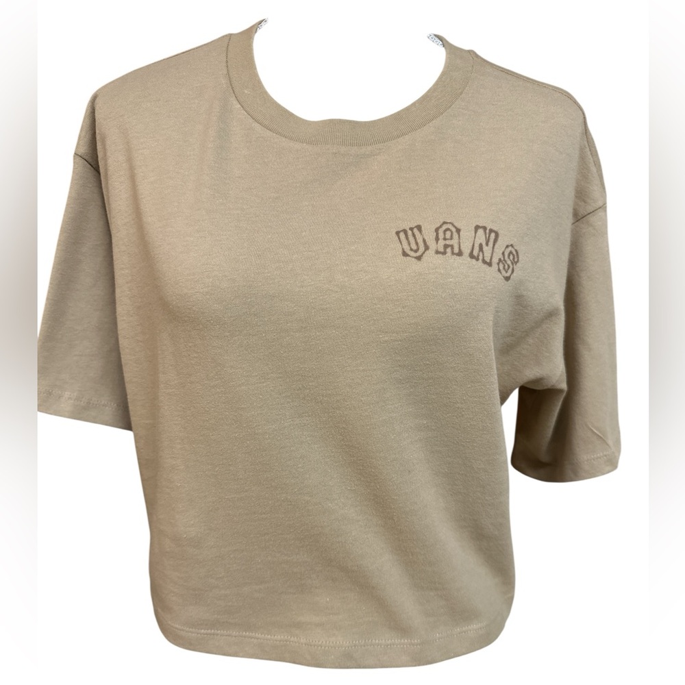 Vans Cotton Tan Crew Neck Cropped Shortsleeved Tee XS Preowned